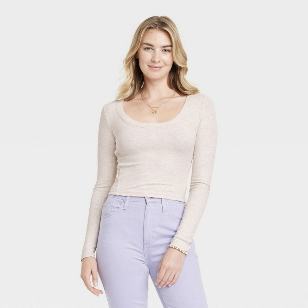 Universal Thread Light Gray Long Sleeve Top